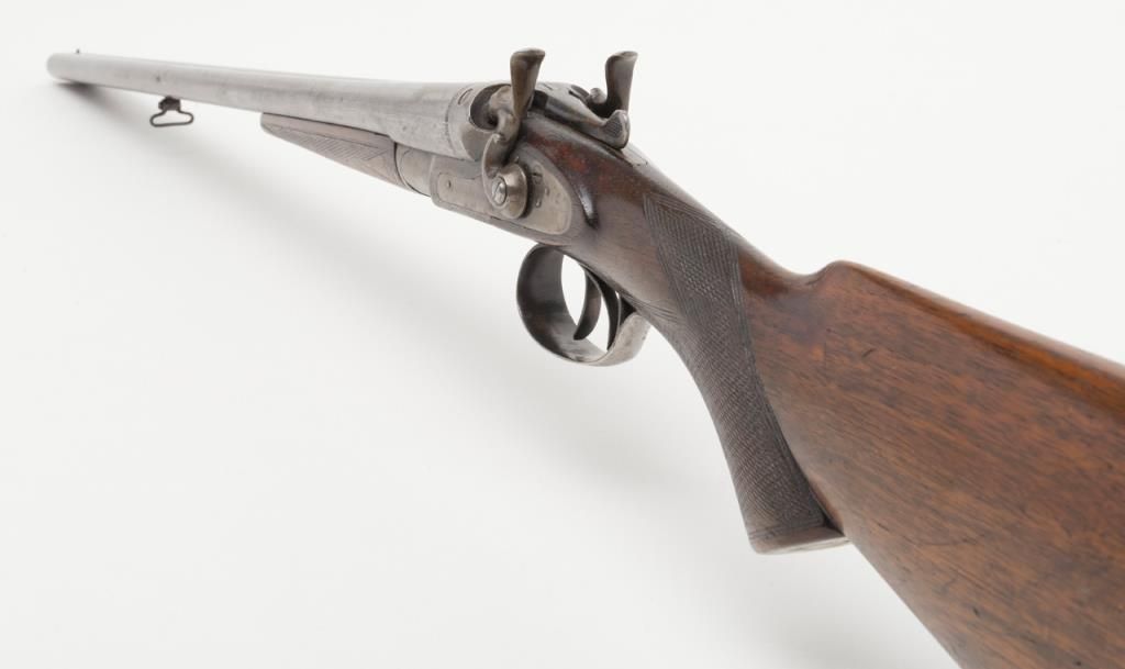 Manhattan Arms Company double barrel exposed hammer shotgun with