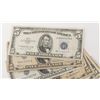 Image 2 : Lot of 25 U.S. $5 Silver Certificates, dated 1934  & 1953, various conditions.   Est.:  $175-250.