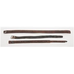 Lot of 3 cartridge belts, one marked "Heiser,  Denver".   Est.: $200-$400.