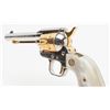 Image 11 : Colt Frontier Scout Single Action revolver, .22LR  cal., 4-3/4” barrel, nickel/gold finish, pearlite