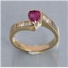 Image 1 : One 14k yellow gold ring set with a fine heart  shaped ruby weighing 1ct and diamonds.  Est.:   $1,0
