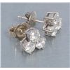 Image 2 : A pair of 3 diamond studs weighing approx 1ct in  14 k yellow gold, diamonds are approx H color and