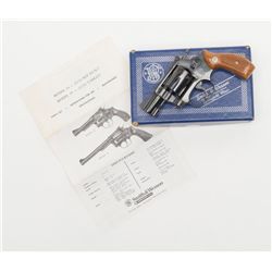 Smith & Wesson Model 34-1 DA revolver, .22LR cal.,  2” barrel, blue finish, checkered wood medallion