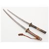 Image 11 : Lot of 2 Japanese Katana length swords with  military metal scabbard; first shows a cleaned  blade w