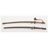 Image 1 : Lot of 2 Japanese Katana length swords with  military metal scabbard; first shows a cleaned  blade w
