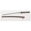 Image 7 : Lot of 2 Japanese Katana length swords with  military metal scabbard; first shows a cleaned  blade w
