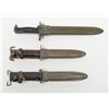 Image 1 : Lot of 3 U.S. bayonets and scabbards including a  medium length bayonet for a 1903 or 03-A3 and 2  M