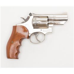 Smith & Wesson Model 19-3 DA revolver, .357 Magnum  cal., 2-1/2” pinned barrel, nickel finish, custo