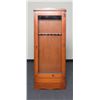 Image 1 : Custom 7 gun cabinet with a reddish stain in very  good condition, approx. 66” x 26” x 11” overall;