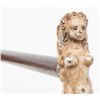 Image 5 : 19th Century carved and dyed fossil ivory or whale  bone-headed walking stick with mermaid.   Est.: