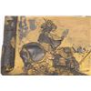 Image 2 : Hand hammered with gold decorated plaque of  Japanese Samurai in armor; 19th to early 20th  century,