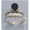 Image 2 : Natural oval sapphire in unmarked white gold mount  with approx.  ½ CT diamonds.    Est.:  $175-$350