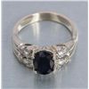 Image 3 : Natural oval sapphire in unmarked white gold mount  with approx.  ½ CT diamonds.    Est.:  $175-$350