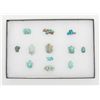Image 2 : Lot of 2 riker cases of old turquoise including  one case of approx. 80 cut stones for jewelry and