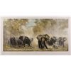 Image 1 : Large color print of elephants by noted wildlife  artist David Shepherd, approx. 23” x 28” entitled