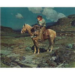Bonanza lot of 4 original color prints from the  estate of Western Artist Frank Tenney Johnson  (187