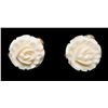 Image 1 : Lot consisting of a carved bone multi-strand  necklace, broach and pair of earrings showing age;  al