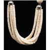 Image 5 : Lot consisting of a carved bone multi-strand  necklace, broach and pair of earrings showing age;  al