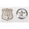 Image 1 : Lot of two badges including a U.S. Marshal badge  with star in middle of circle, no maker mark on  r