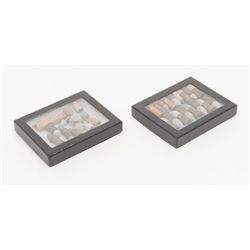 Lot of 2 small Riker cases of approx. 31 authentic  Civil War-era cartridges and bullets of various