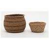 Image 1 : Two woven American Indian baskets; California  Mission Indian style; one is approx. 7” in  diameter