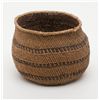 Image 2 : Two woven American Indian baskets; California  Mission Indian style; one is approx. 7” in  diameter