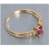 Image 4 : One 14 k yellow gold ring set with oval ruby and  diamonds.  Est.:  $150 - $200