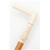 Image 4 : Walking stick with carved ivory or bone handle  with royal crest with knight’s helmet; circa  1860-1