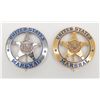 Image 1 : Lot of 2 U.S. Marshal badges, one in nickel color  the other in gold color with enameled lettering,