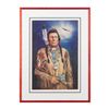 Image 1 : Framed and matted hand signed color print of Iron  Eyes Cody by John Steele, approx. 26” x 19” in  f