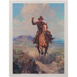 From the estate of famous American Western artist,  Frank Tenney Johnson (1874-1939), a large color