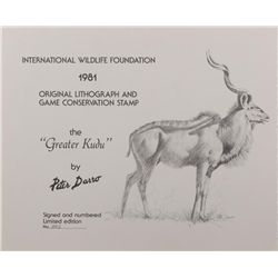 Signed and numbered limited edition (826/1500)  original lithograph entitled “Greater Kudu” by  note