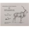 Image 1 : Signed and numbered limited edition (826/1500)  original lithograph entitled “Greater Kudu” by  note