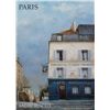 Image 1 : Color print of a Paris street scene by Andre  Renoux, approx. 24” x 17”.  Est.:  $50-$75.