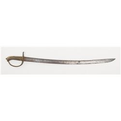 French style cutlass, approx. 32” overall with a  26-1/2” blade, brass grip and guard, un-cleaned  d