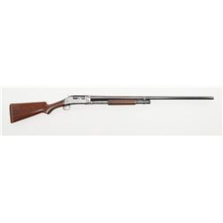 Winchester Model 1897 pump action shotgun in 12  gauge showing 32” full choked barrel and remaining