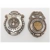 Image 1 : Lot of two badges, one a U.S. Marshal badge with  spread eagle at top, union shield in center, no  m