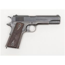 Model of 1911, U.S. Army semi-automatic pistol,  caliber .45 ACP, Serial #11010.  The pistol is in