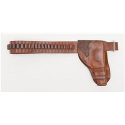 Western style double loop holster for a 4” large  frame DA revolver marked V.L and A, Chicago, circa