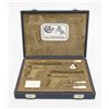 Image 3 : Deluxe case by Colt Custom Workshop for two Model  1911-A1s semi-auto pistols lined in suede with  c