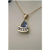 Image 1 : Striking Tanzanite and Diamond Pendant with  trilliant cut Tanzanite weighing approx. 1.50  carats w