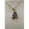 Image 2 : Striking Tanzanite and Diamond Pendant with  trilliant cut Tanzanite weighing approx. 1.50  carats w