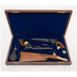 Pair of Colt U.S. Cavalry Commemorative revolvers,  .44 cal. percussion; cased with shoulder stock