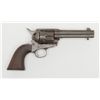 Image 1 : Interesting Colt Civilian Model SAA revolver,  .44-40 cal., 4-3/4” barrel with etched panel, blue  a