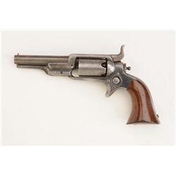 Cased Colt Root Model No. 2 percussion spur  trigger revolver, .28 cal., 3-1/2” octagon barrel,  rou