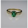 Image 1 : Beautiful Colombian Emerald and Diamond Ring with  lovely fern green colored emerald weight approx.