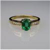 Image 2 : Beautiful Colombian Emerald and Diamond Ring with  lovely fern green colored emerald weight approx.