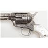 Image 4 : Period engraved Colt Civilian Model SAA revolver,  .45 cal., 4-3/4” barrel, nickel finish, pearl  gr