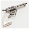 Image 9 : Period engraved Colt Civilian Model SAA revolver,  .45 cal., 4-3/4” barrel, nickel finish, pearl  gr