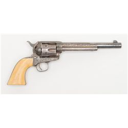 Colt SAA revolver, .44-40 cal., 7-1/2” barrel, New  York scroll engraved in Nimschke style,  re-silv